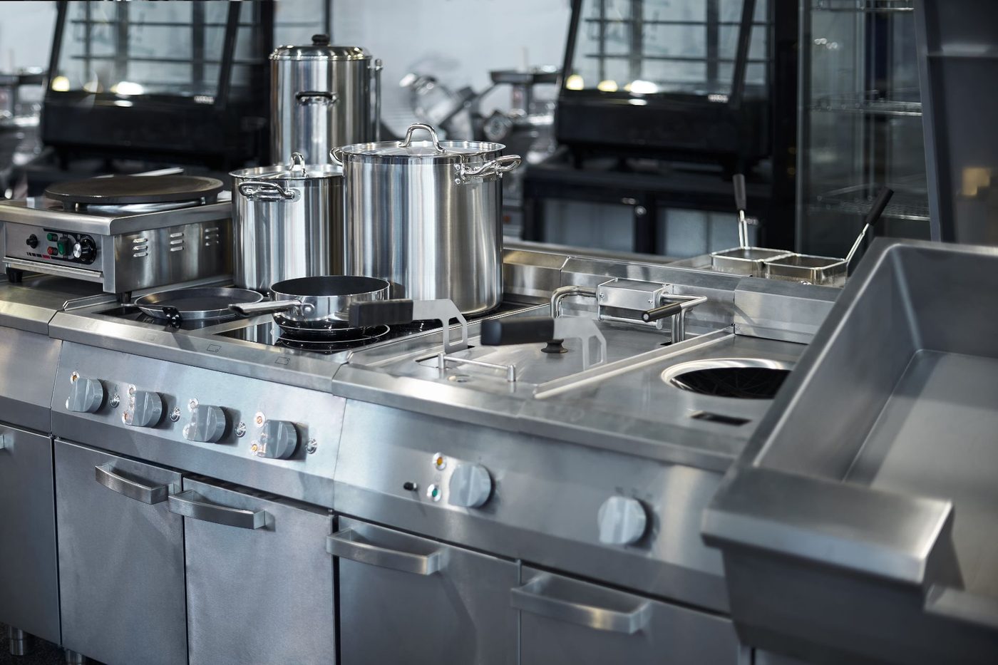 Ligne de cuisson professionnelle en inox