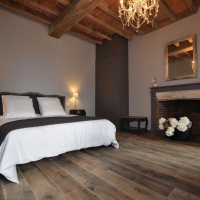 Chambre raffinée à l'ambiance rustique chic