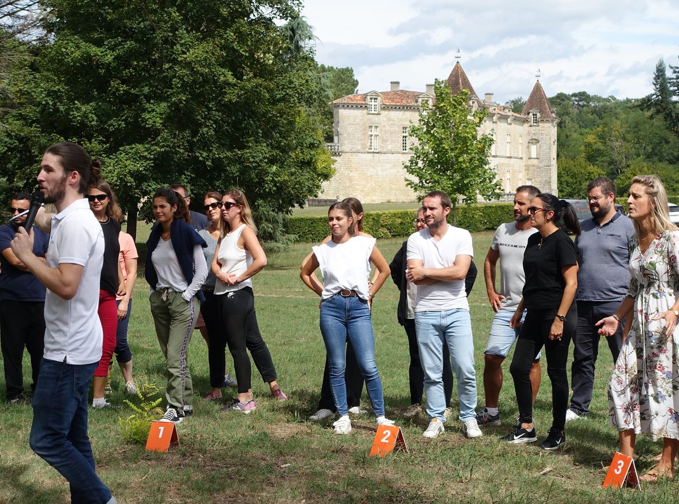 Activité de team building dans le parc